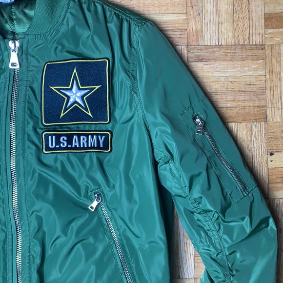 U. S. Army Forever 21 green bomber jacket Size Small - Picture 2 of 4